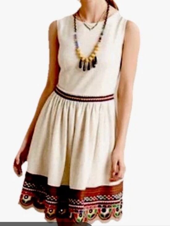 Anthropologie Dresses & Skirts - Anthropologie Let Me Be Linen Blend Embroidered Midi Dress